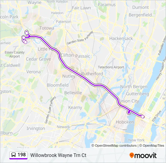 198 Bus Line Map