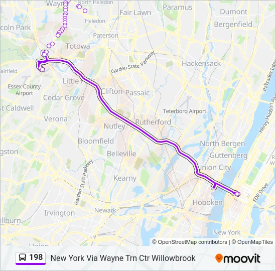 198 Bus Line Map