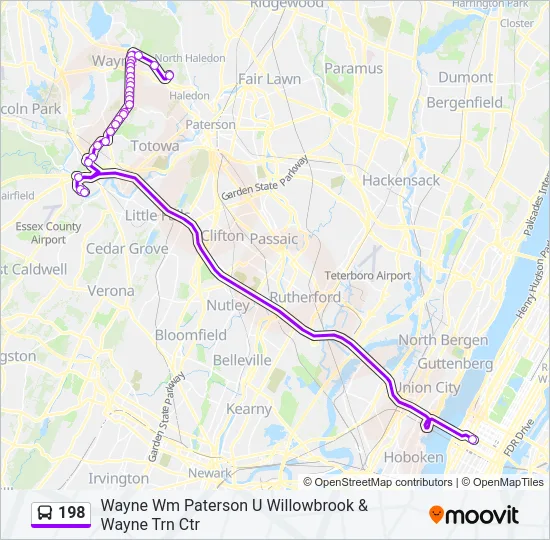 198 Bus Line Map