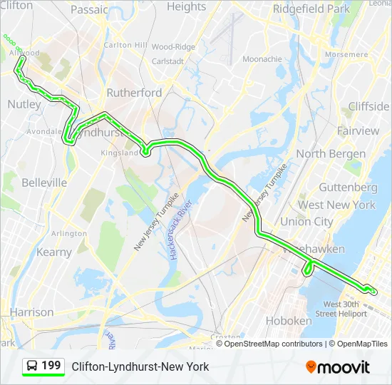 199 Bus Line Map