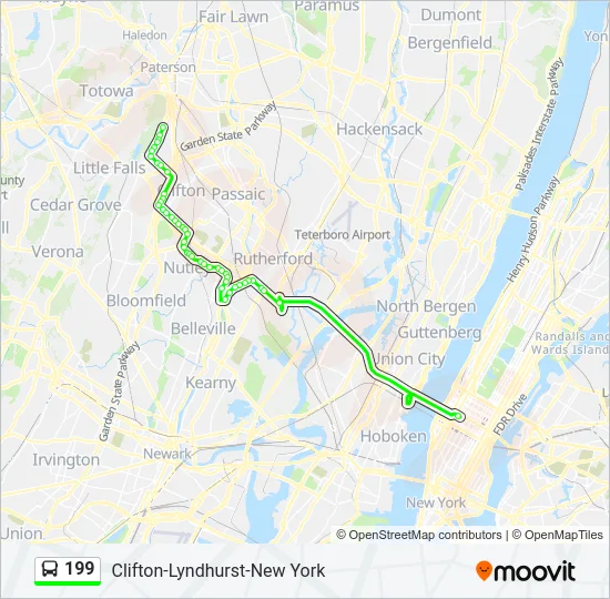 199 Bus Line Map