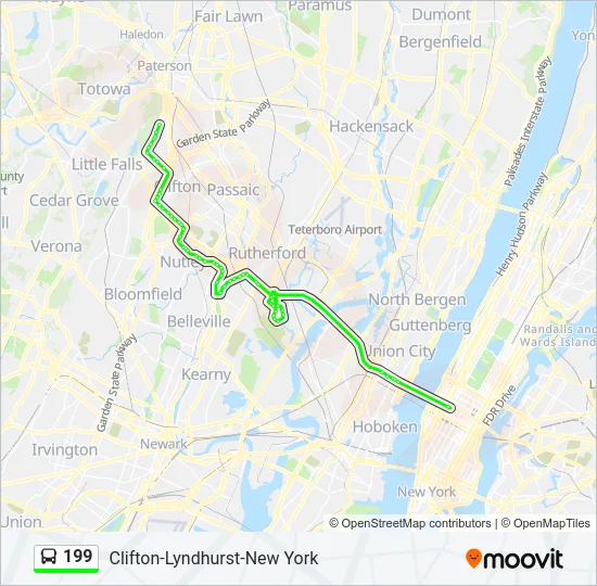 199 Bus Line Map