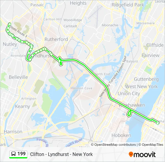 199 Route: Schedules, Stops & Maps - Allwood Circle Via Nutley (Updated)