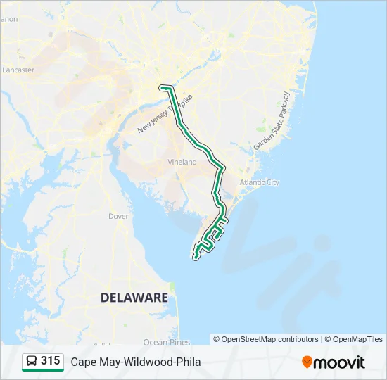 315 Bus Line Map