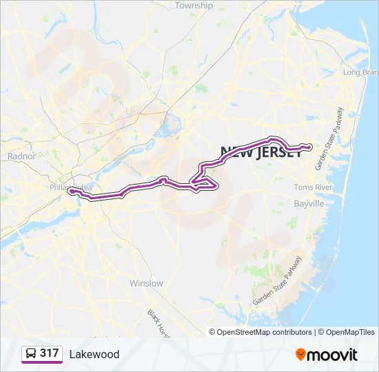 317 Bus Line Map