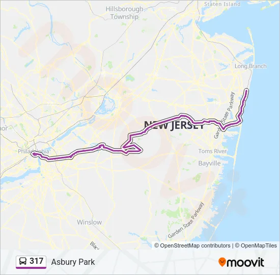 317 Bus Line Map