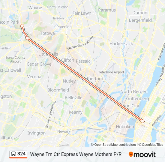 324 Bus Line Map