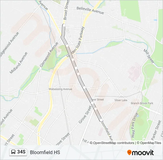 34S Bus Line Map