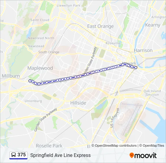 375 Bus Line Map
