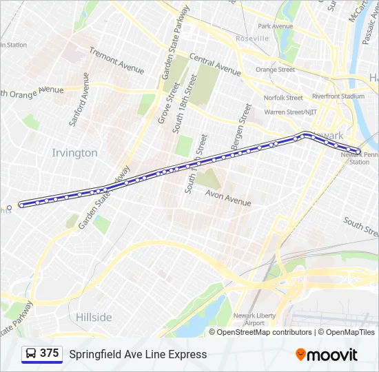 375 Bus Line Map