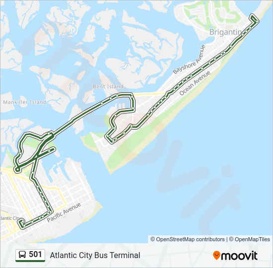 501 Bus Line Map