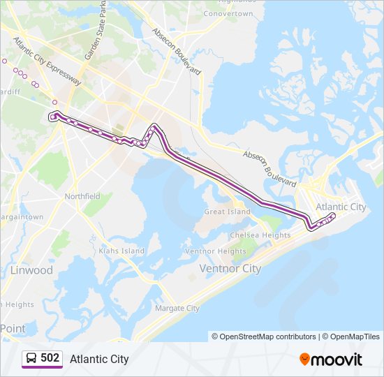 502 bus Line Map