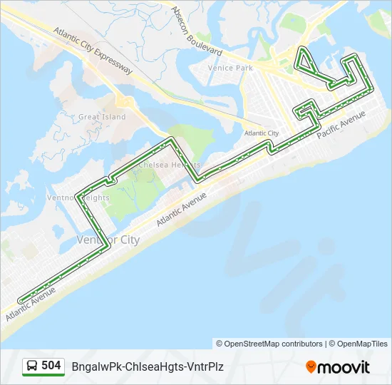 504 Bus Line Map