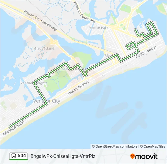 504 Bus Line Map