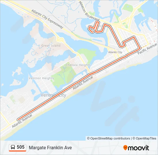 505 Bus Line Map