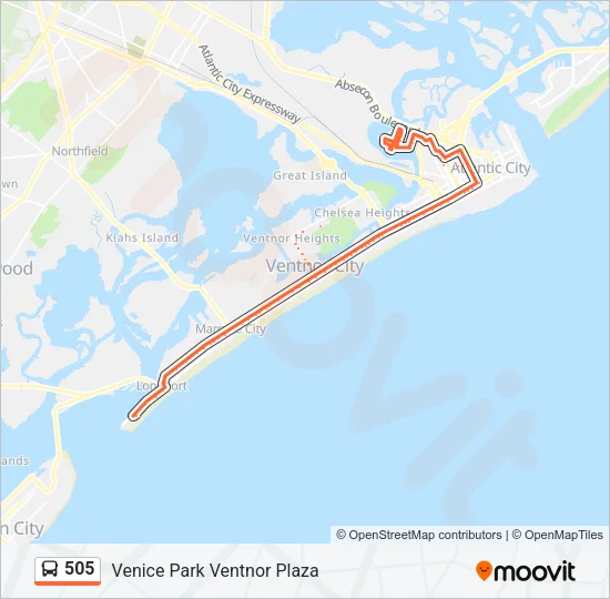 505 Bus Line Map