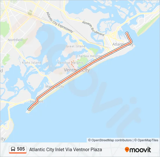 505 Bus Line Map