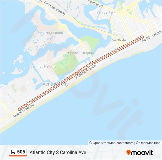 505 Bus Line Map