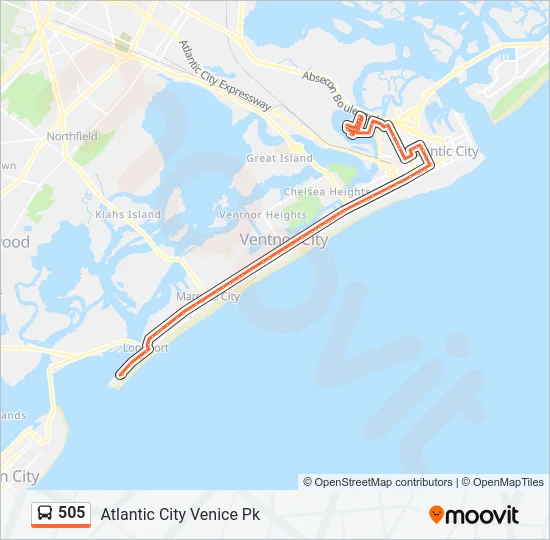 505 Bus Line Map