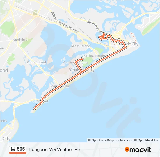 505 Bus Line Map