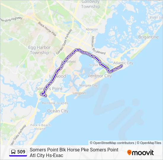 Mapa de 509 de autobús