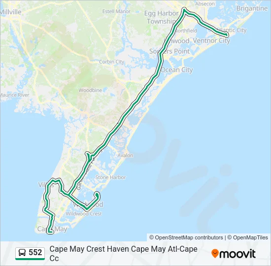 552 Bus Line Map
