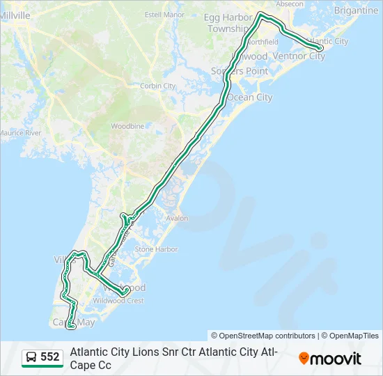 552 Bus Line Map
