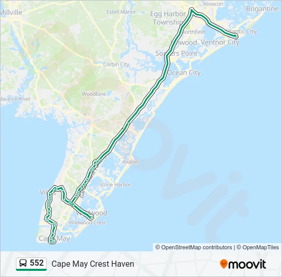 552 Bus Line Map