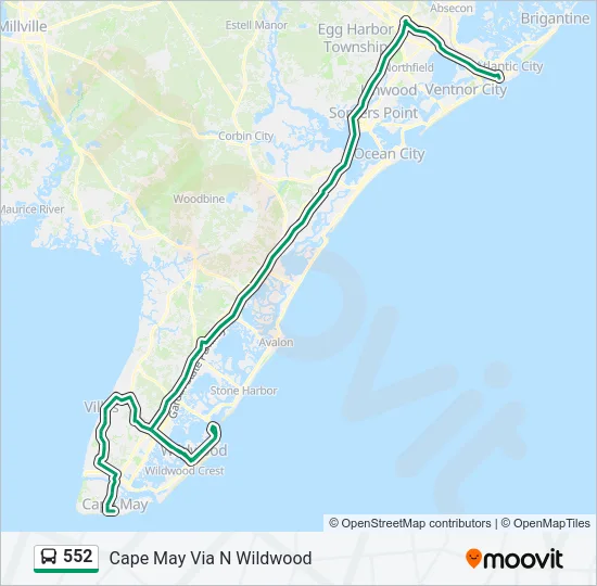 552 Bus Line Map