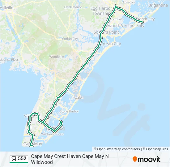 552 Bus Line Map