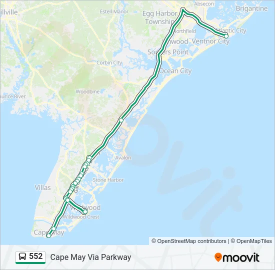 552 Bus Line Map