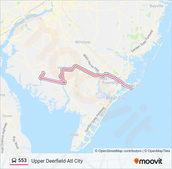 553 Bus Line Map
