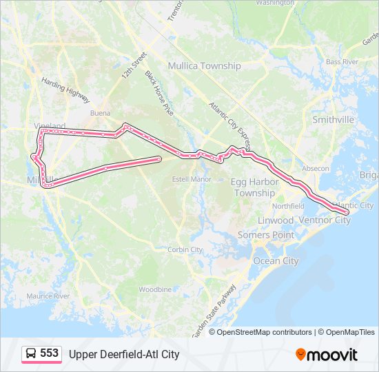 553 Route Schedules, Stops & Maps Mays Landing Millville Ave (Updated)