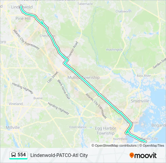 554 Bus Line Map