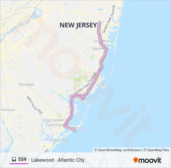 559 Bus Line Map