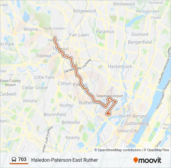 703 Bus Line Map