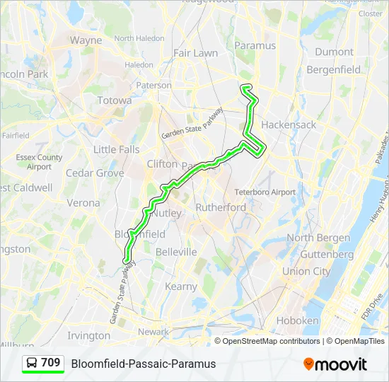 709 Bus Line Map