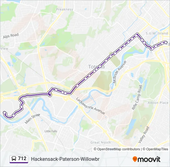 712 Bus Line Map