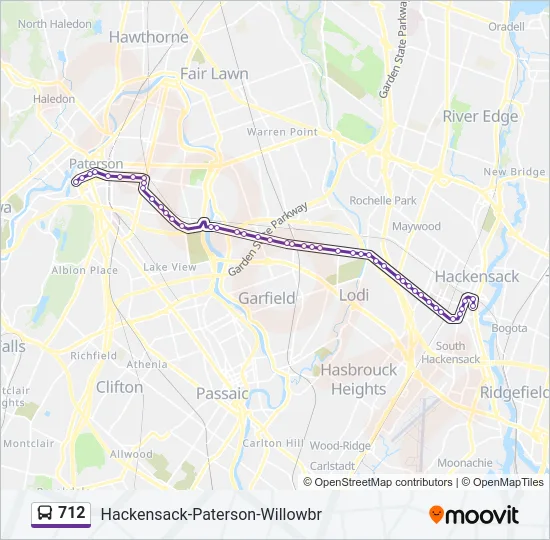 712 Bus Line Map