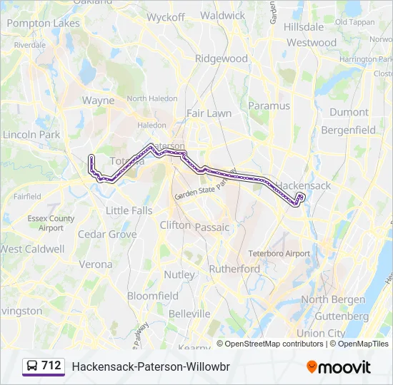 712 Bus Line Map