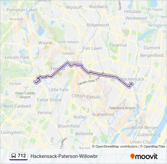 712 Bus Line Map
