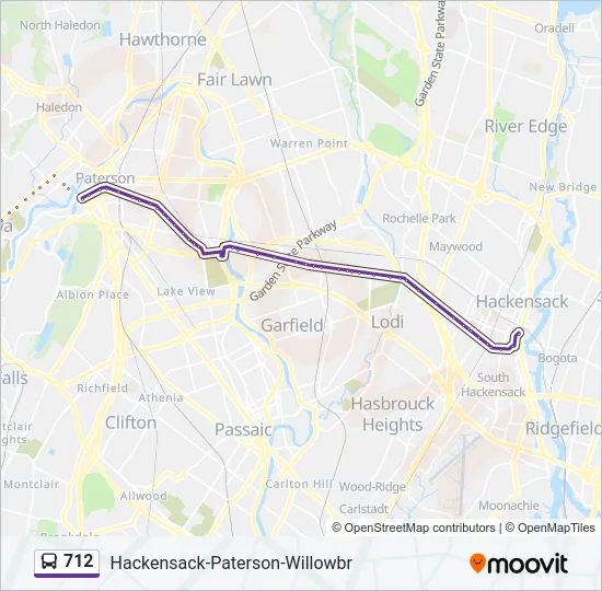 712 Bus Line Map