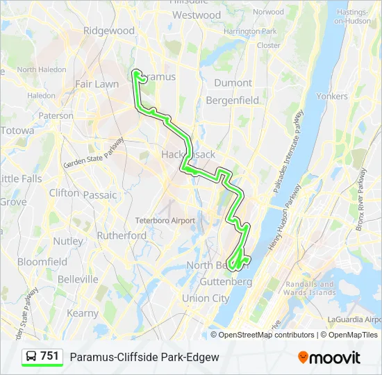 751 Bus Line Map