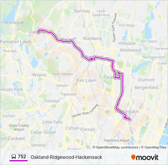 752 Bus Line Map