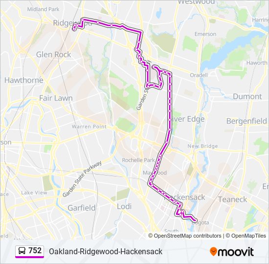 752 bus Line Map