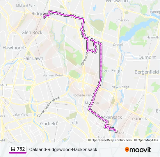 752 Bus Line Map