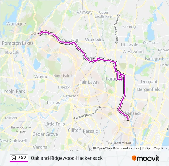 752 Bus Line Map