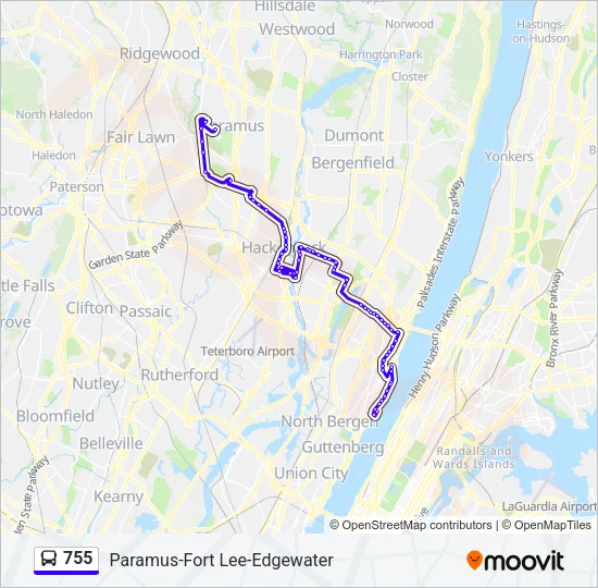 755 Bus Line Map