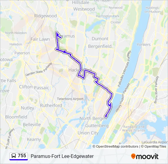 755 Bus Line Map