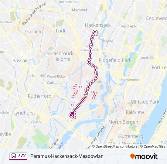 772 bus Line Map